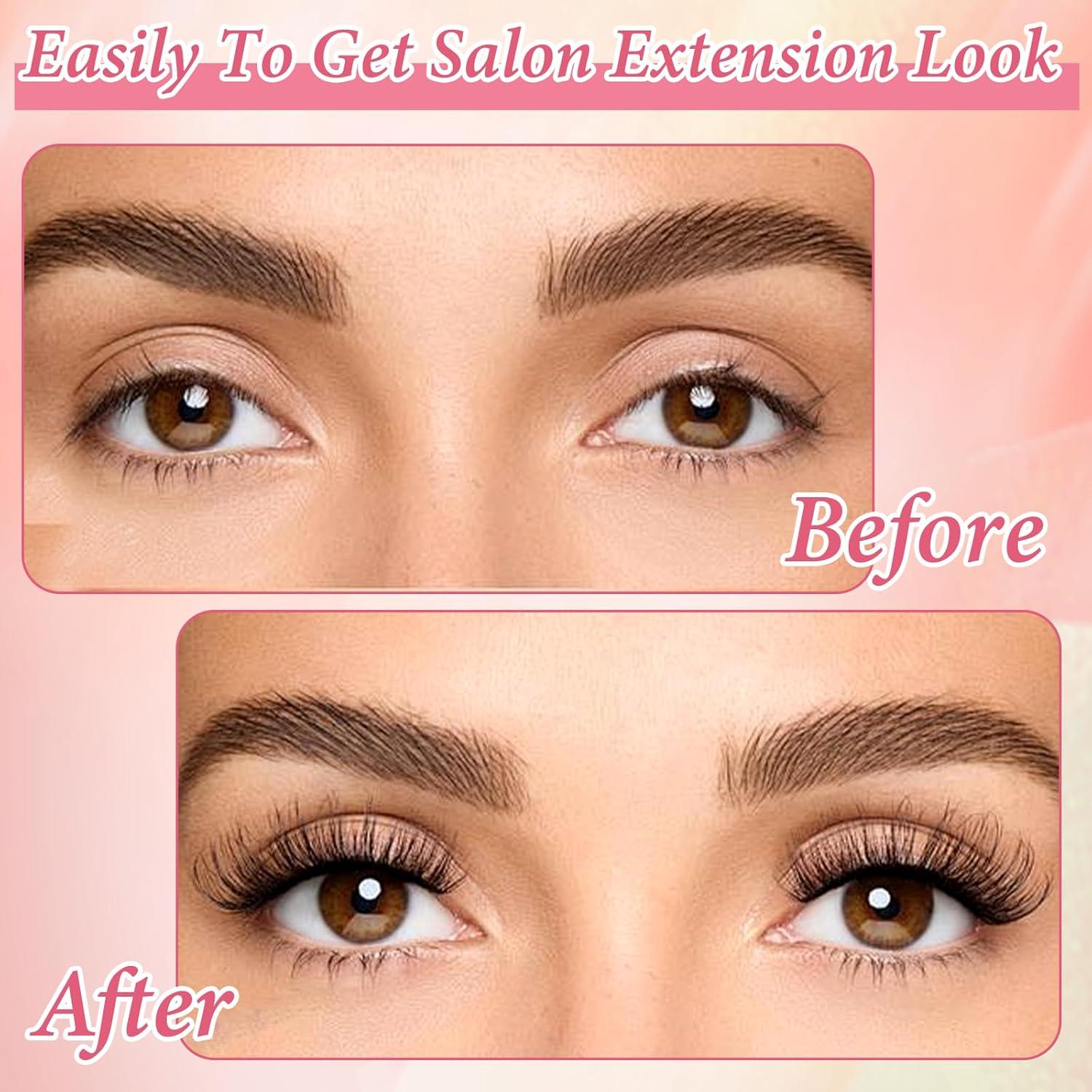 Kit de Pestañas Magnéticas Qianyu 2 Pares Reutilizables con Aplicador