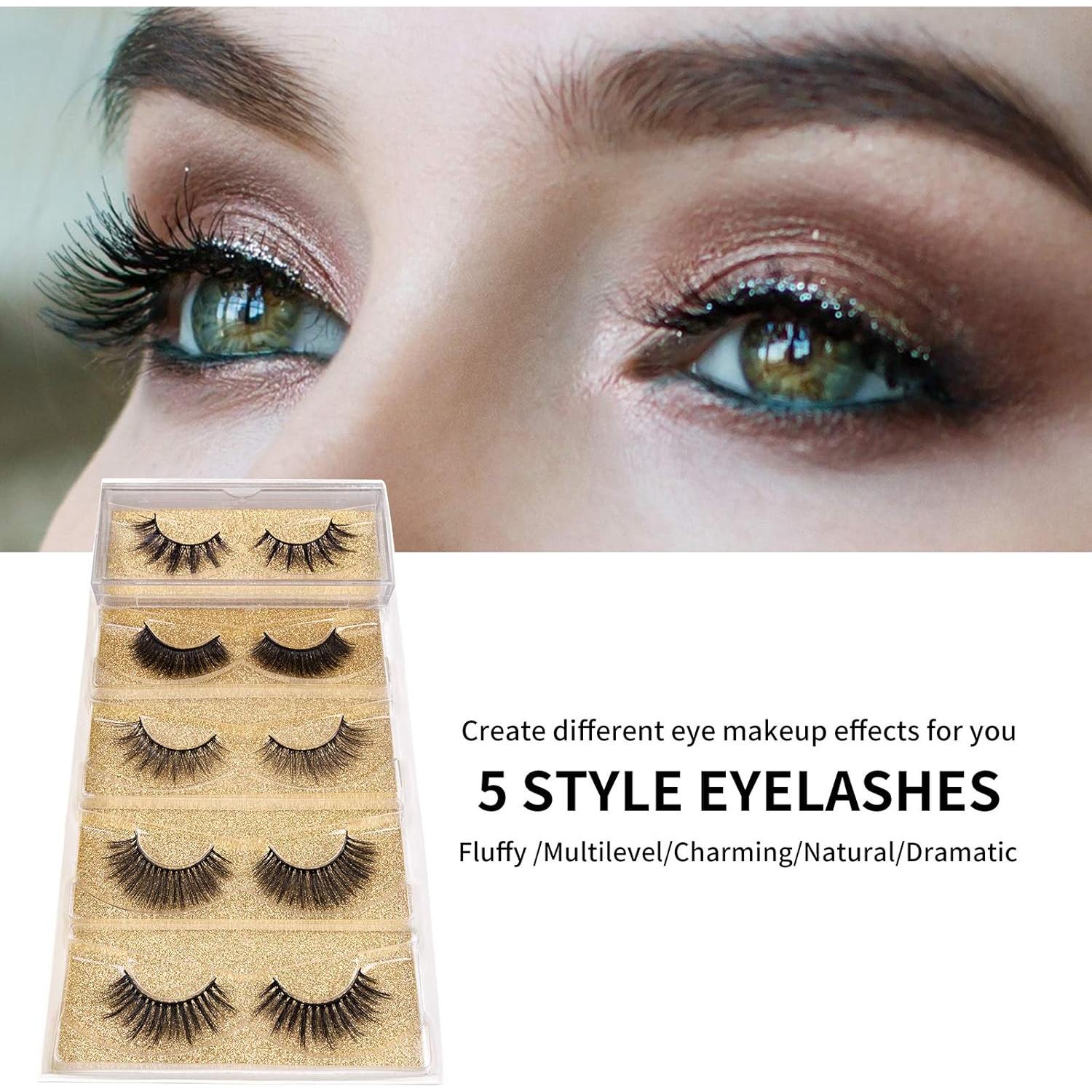 Pestañas Postizas DYSILK 5 Pares 6D Visón Natural 15-18mm