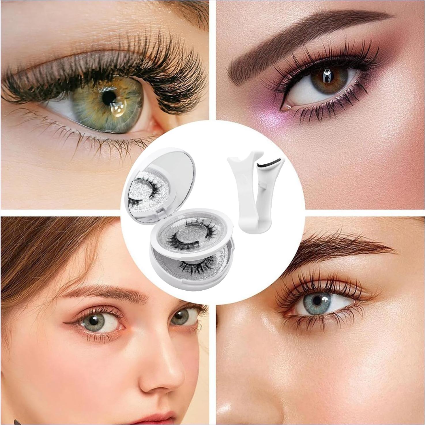 Pestañas Magnéticas 3D HDJCCY, Reutilizables, 2 Pares con Aplicador