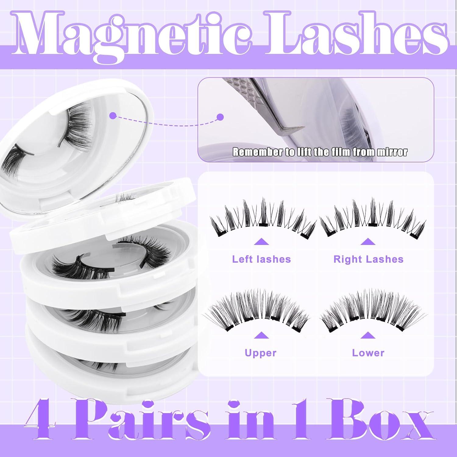 Pestañas Magnéticas Reutilizables WENDY LASHES 4 Pares Naturales