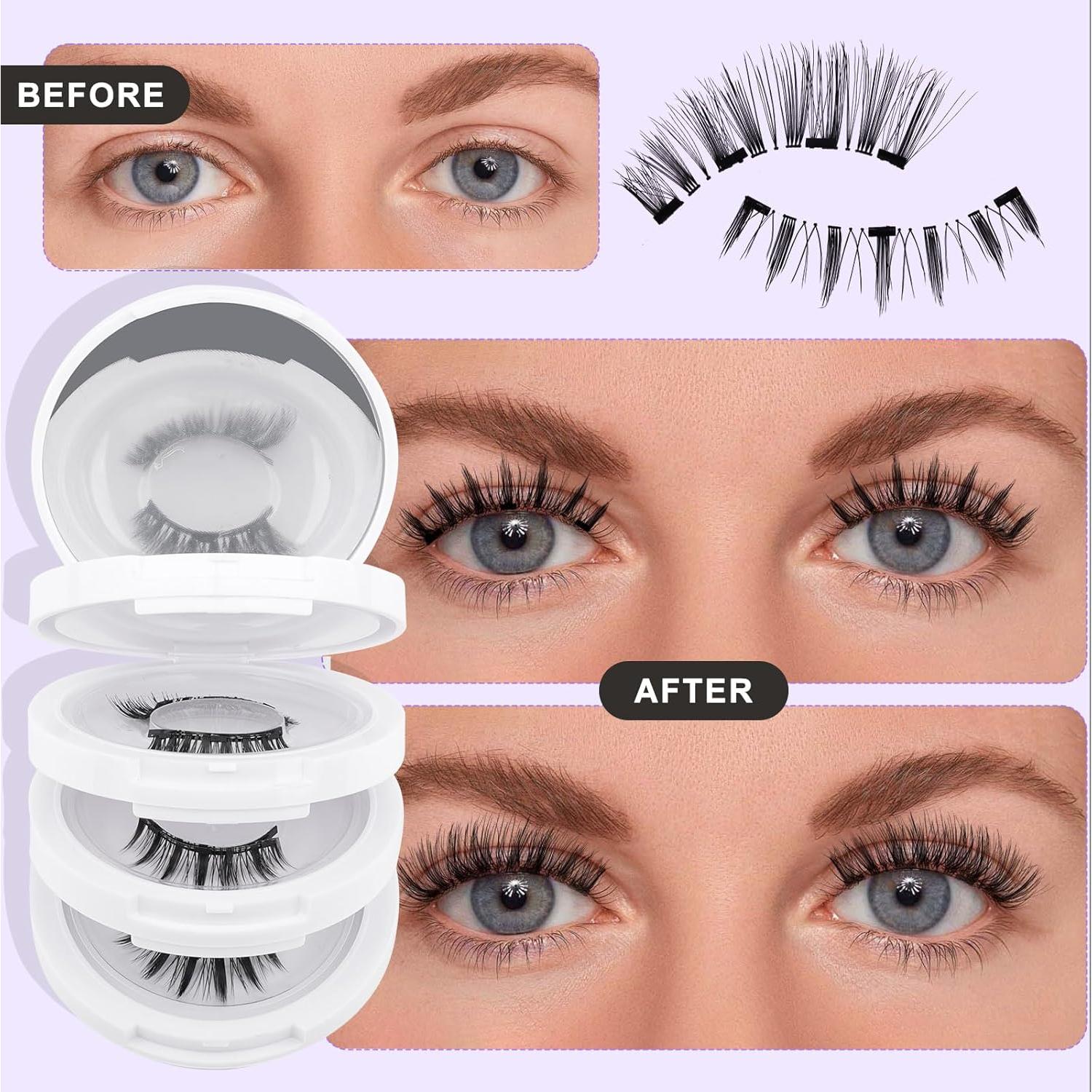Pestañas Magnéticas Reutilizables WENDY LASHES 4 Pares Naturales
