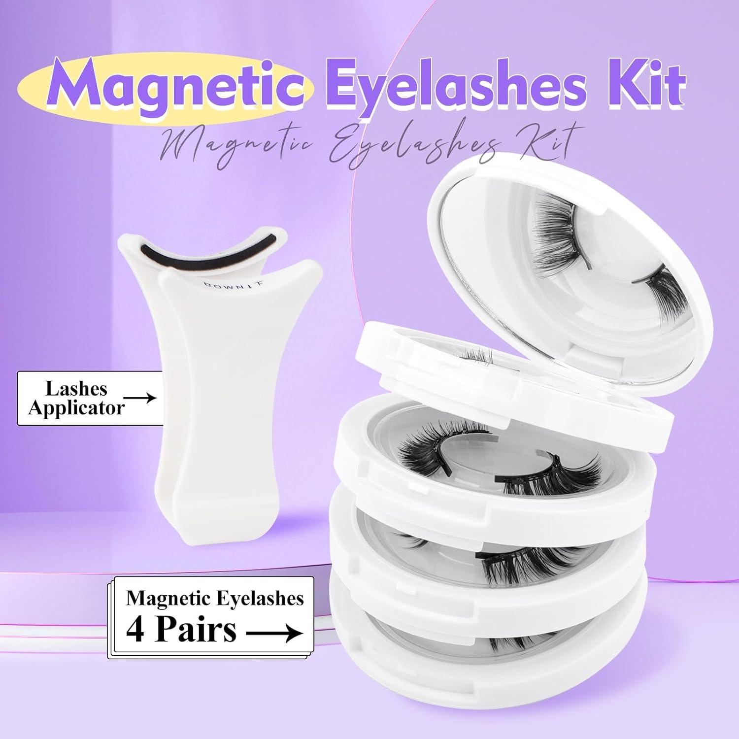 Pestañas Magnéticas Reutilizables WENDY LASHES 4 Pares Naturales