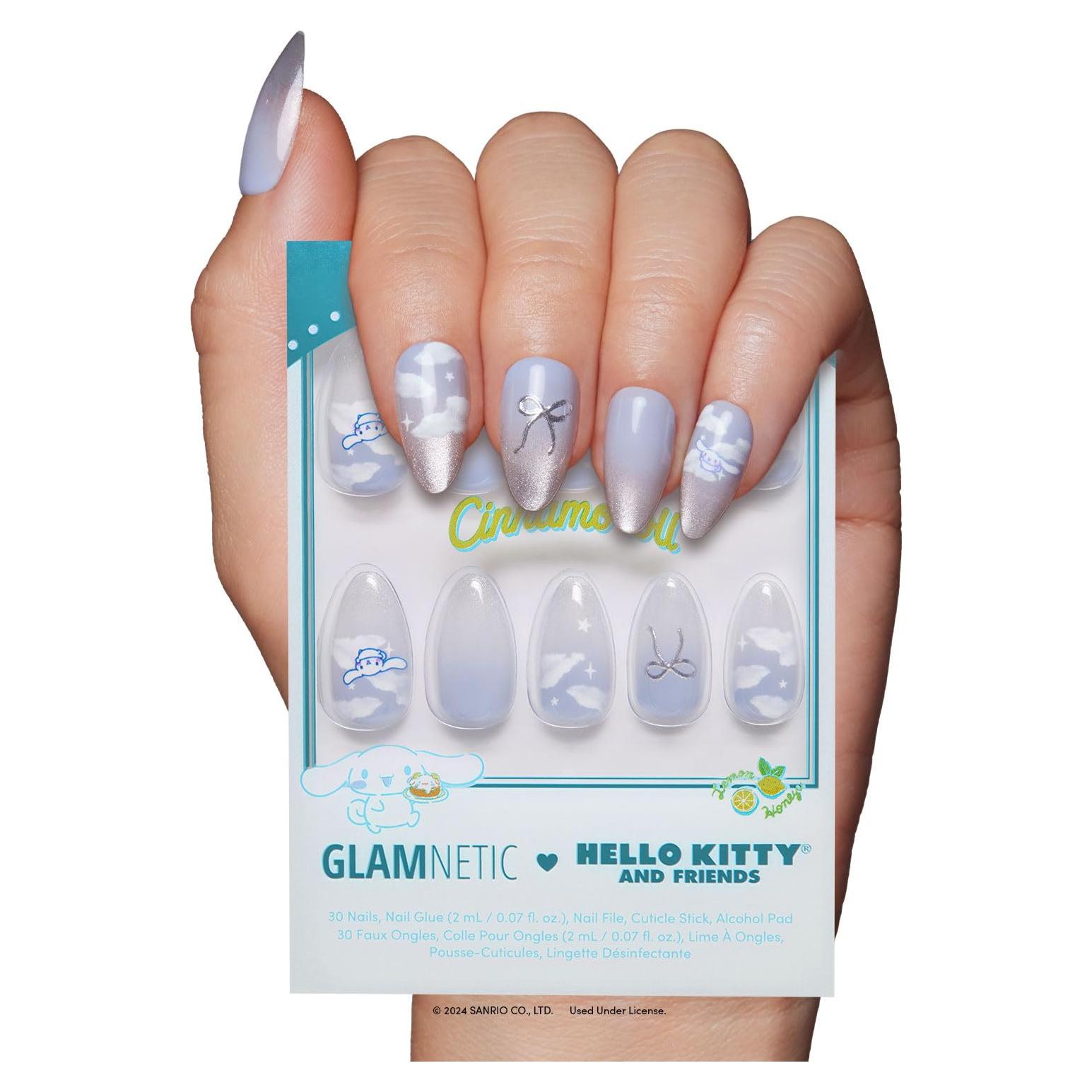 Uñas Postizas Glamnetic Cinnamoroll 30 Piezas Terciopelo