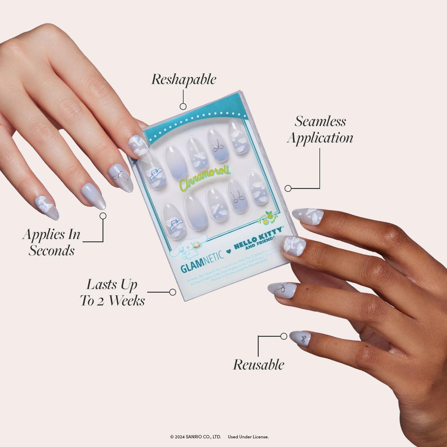 Uñas Postizas Glamnetic Cinnamoroll 30 Piezas Terciopelo