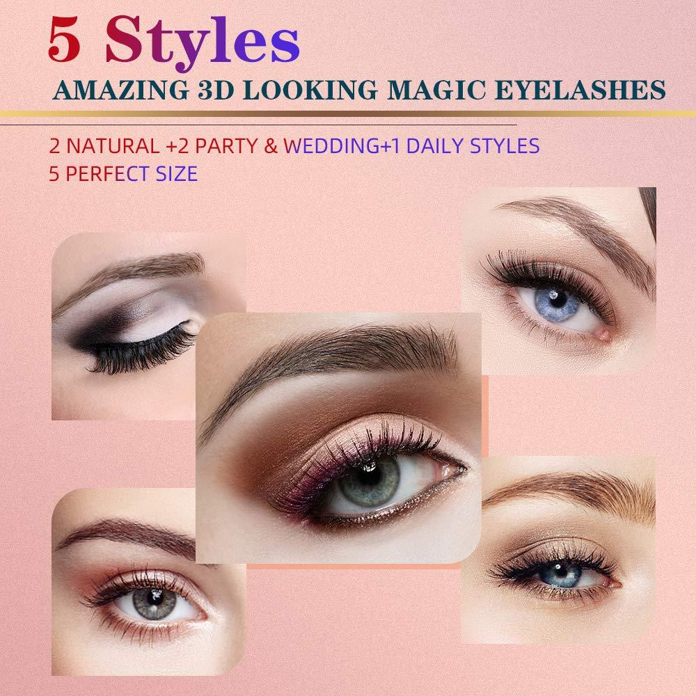 Kit de Delineador y Pestañas Mágicas OOK, 5 Pares Reutilizables