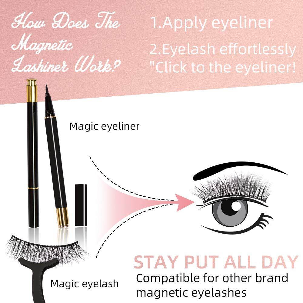 Kit de Delineador y Pestañas Mágicas OOK, 5 Pares Reutilizables