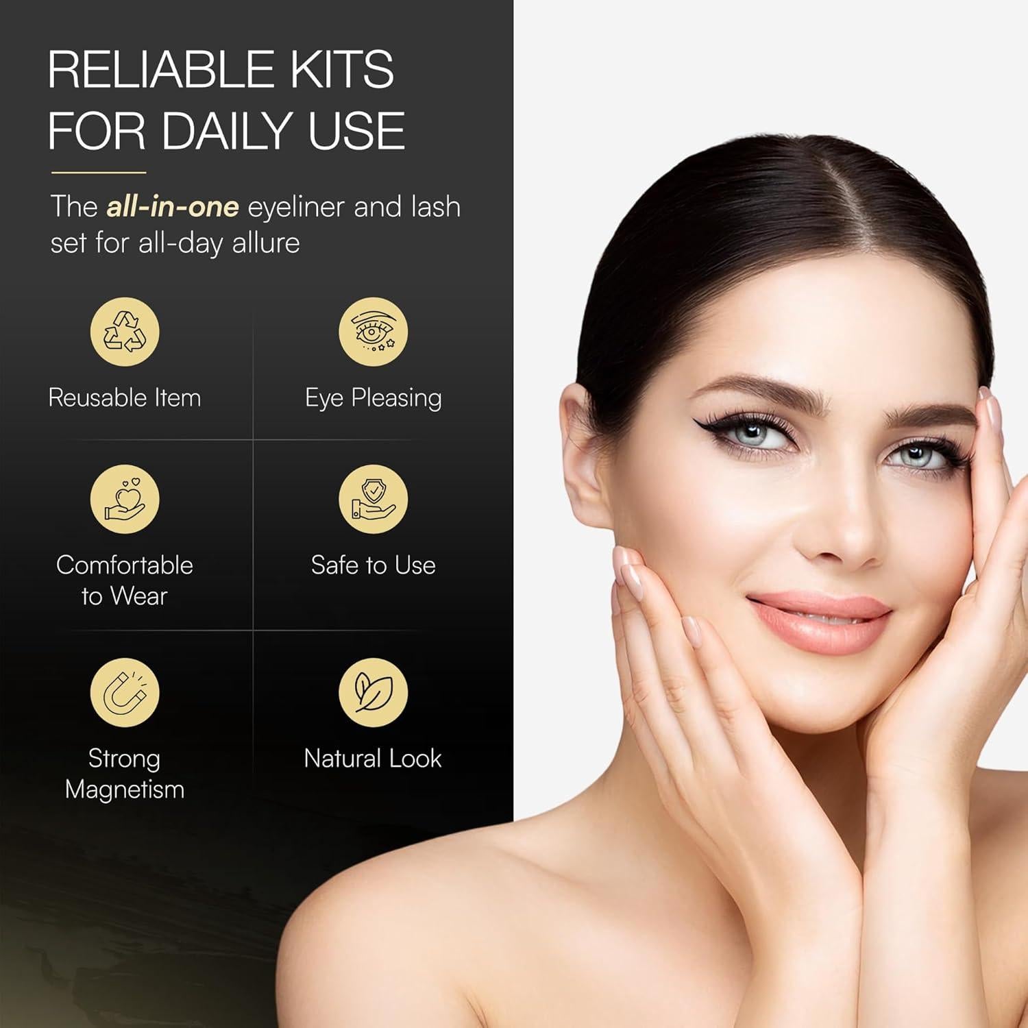 Pestañas Magnéticas Suaves VIERVO 2025 - 5 Pares Reutilizables