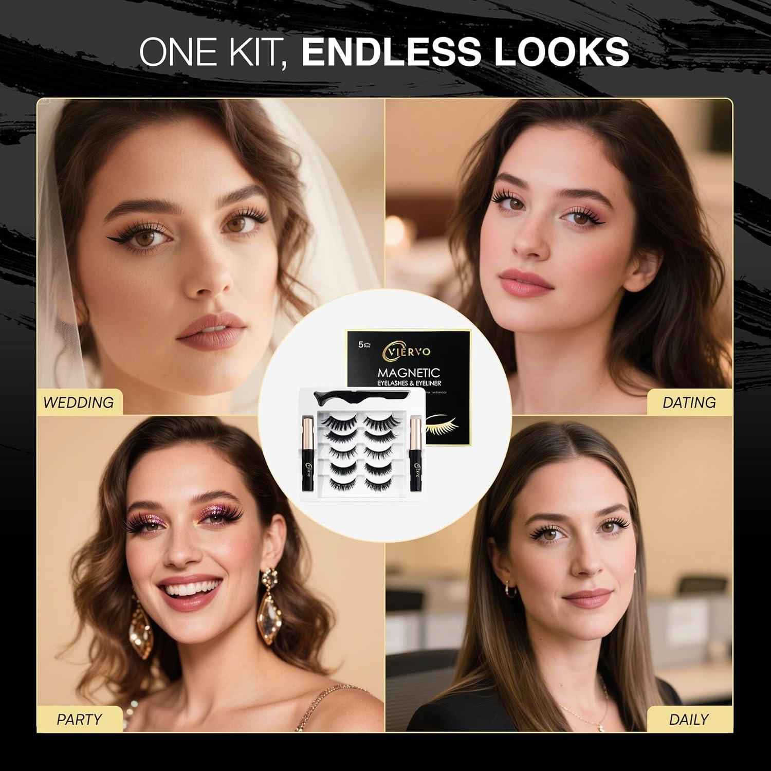 Pestañas Magnéticas Suaves VIERVO 2025 - 5 Pares Reutilizables