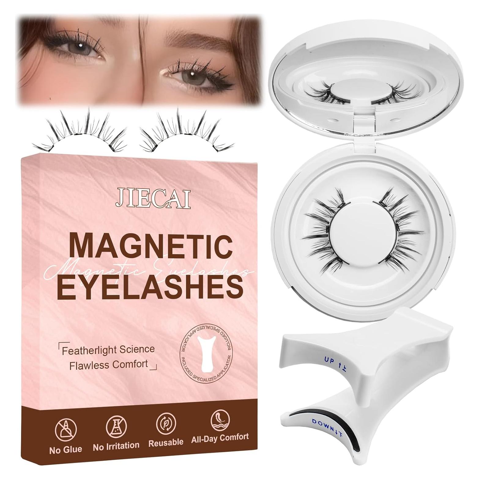 Pestañas Magnéticas JIECAI Reutilizables con Aplicador 10x8cm
