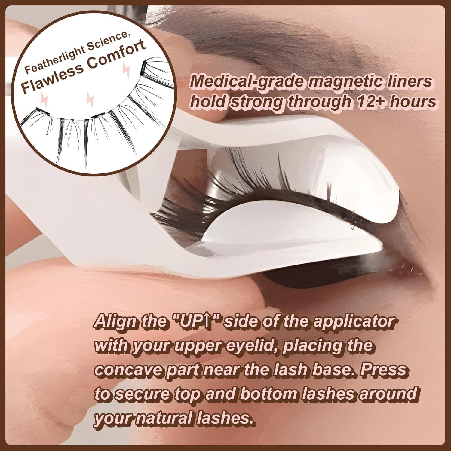 Pestañas Magnéticas JIECAI Reutilizables con Aplicador 10x8cm