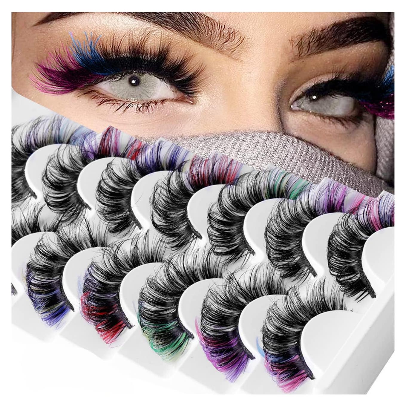 7 Pares de Pestañas Postizas Multicolor KUCKOW 3D Volumen