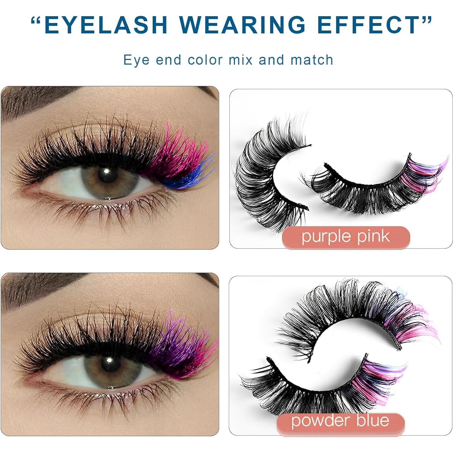 7 Pares de Pestañas Postizas Multicolor KUCKOW 3D Volumen