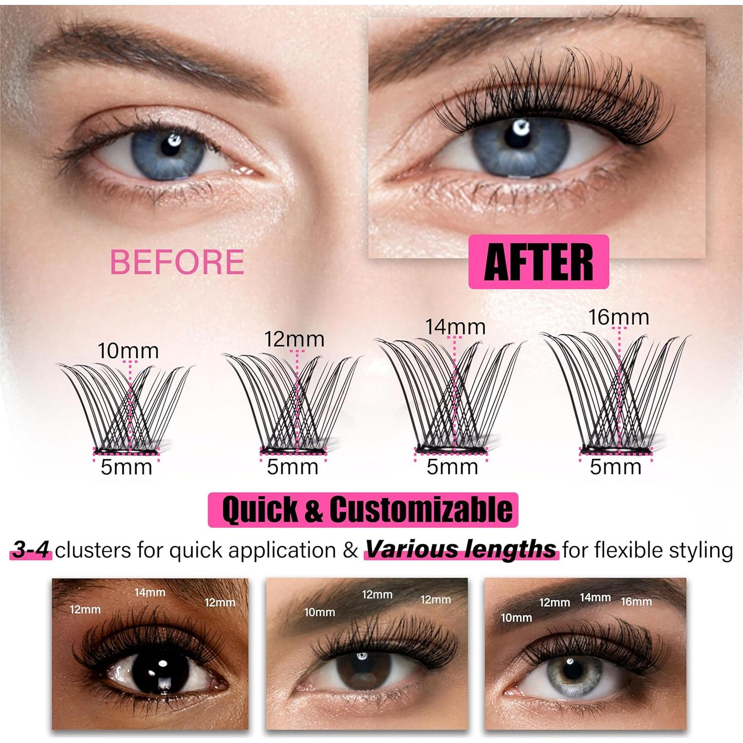 Pestañas Autoadhesivas Reutilizables AJEAJE 72 Piezas 3D