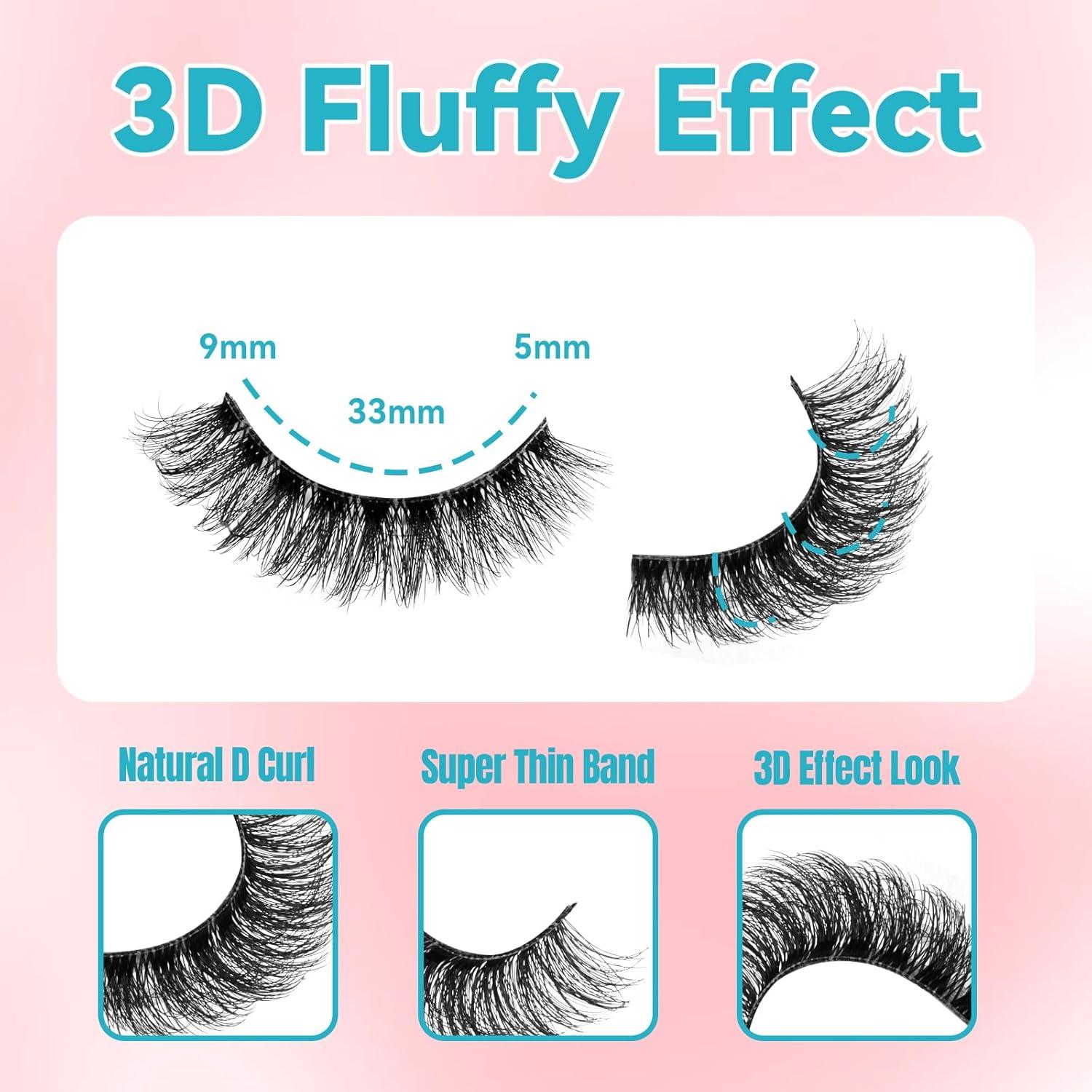 Kit de Pestañas Postizas GEMERRY A05 - 10 Pares + Pegamento 5ml