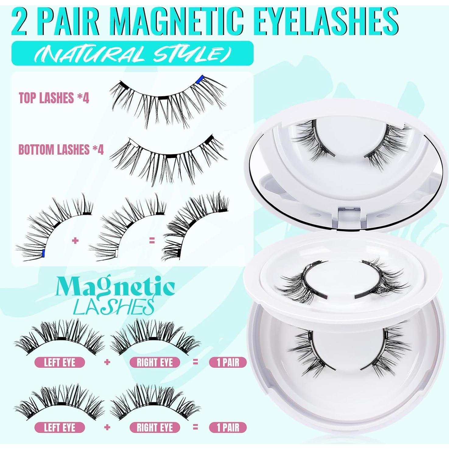 Kit de Pestañas Magnéticas AMZGIRL - 2 Pares Reutilizables