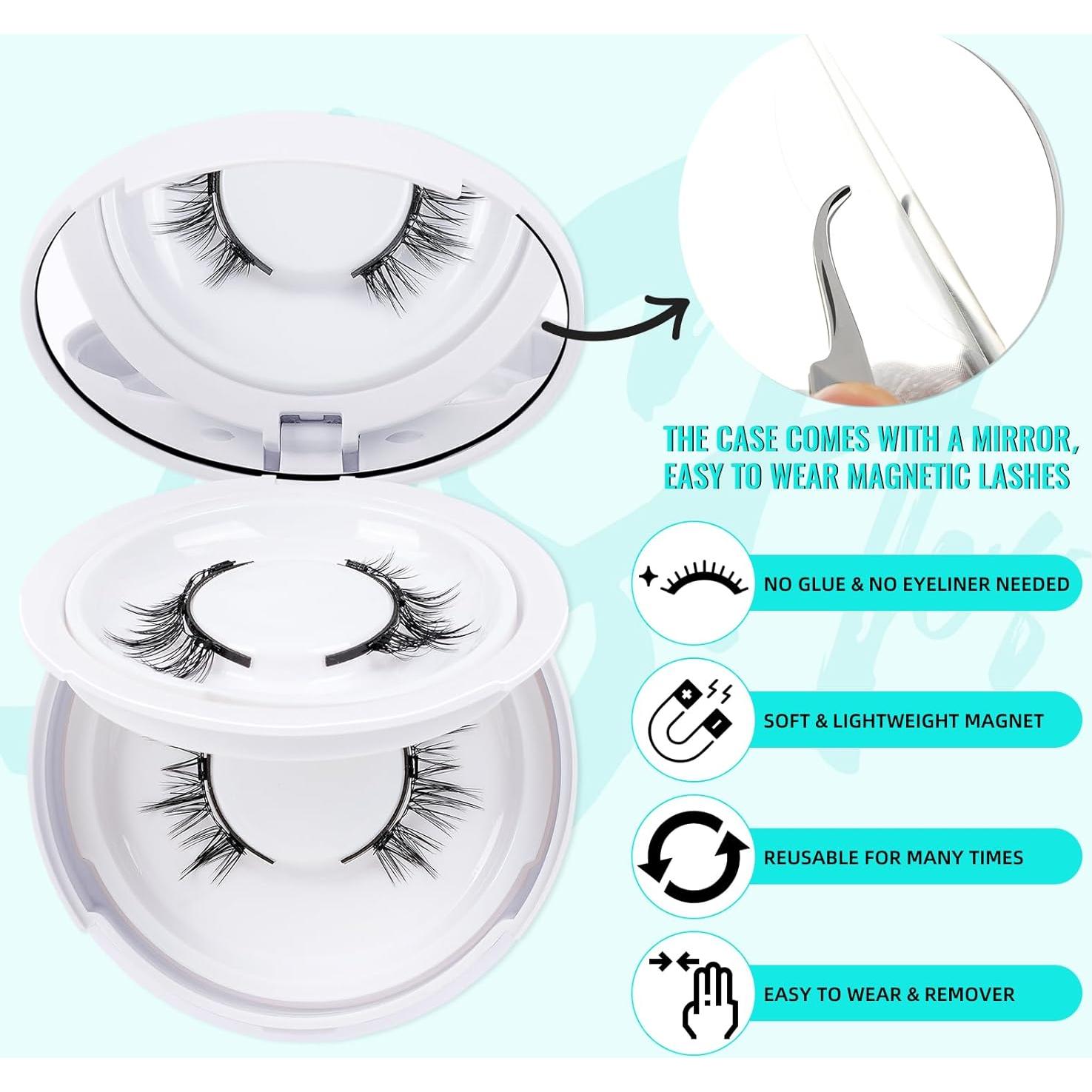 Kit de Pestañas Magnéticas AMZGIRL - 2 Pares Reutilizables