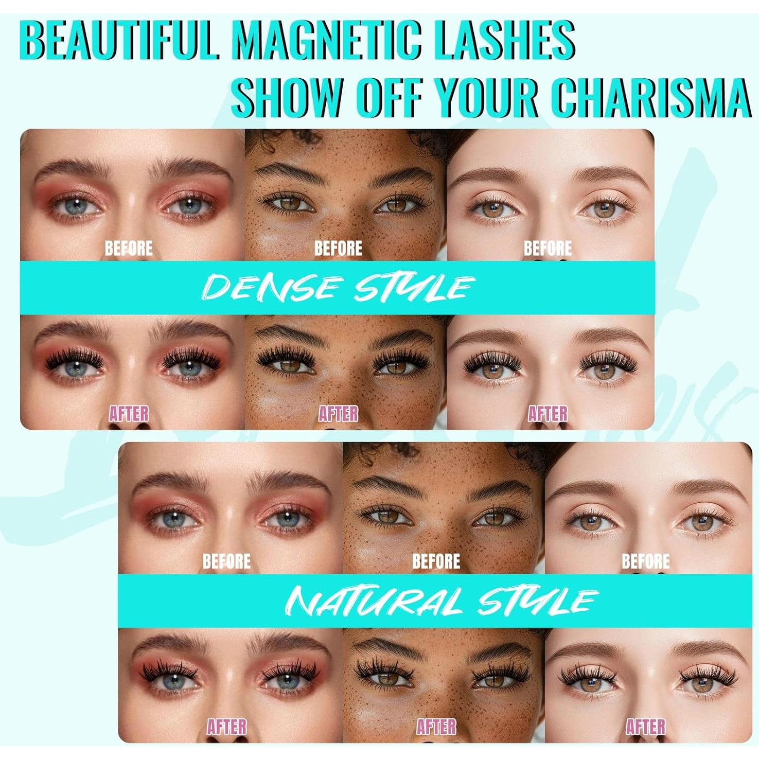 Kit de Pestañas Magnéticas AMZGIRL - 2 Pares Reutilizables