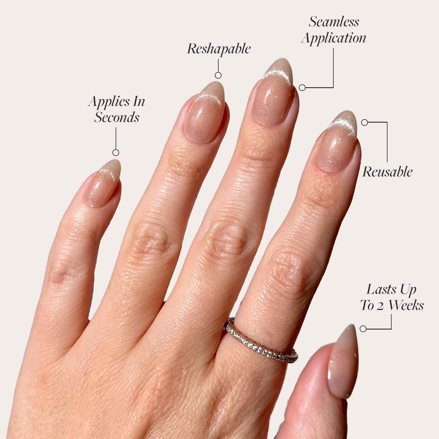 Uñas Postizas Glamnetic NO ERES TU CENICIENTA Almendra Nude