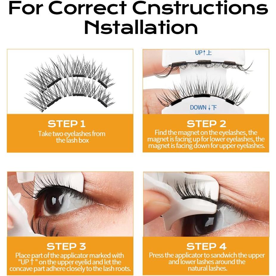 Pestañas Magnéticas Reutilizables TEIHWAL 3D Sin Pegamento