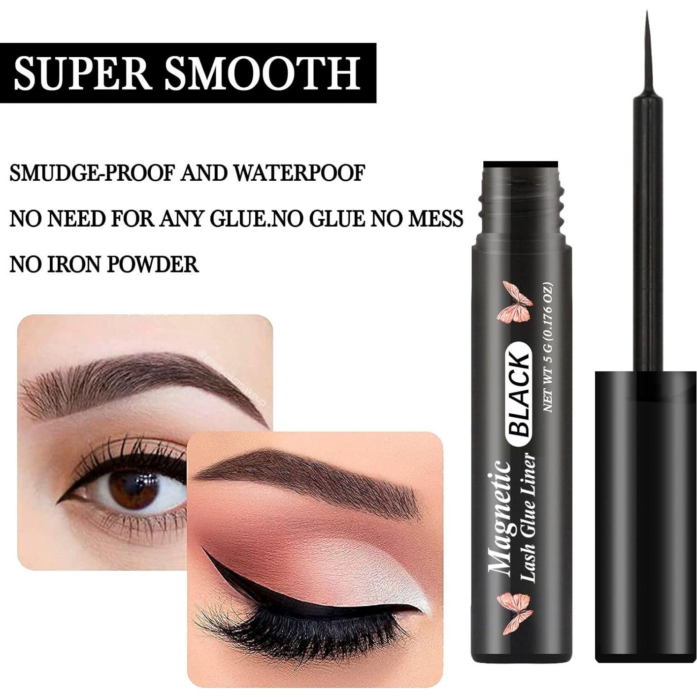 Delineador Magnético HSKIE 3 Tubos Negro - Sujeción Fuerte