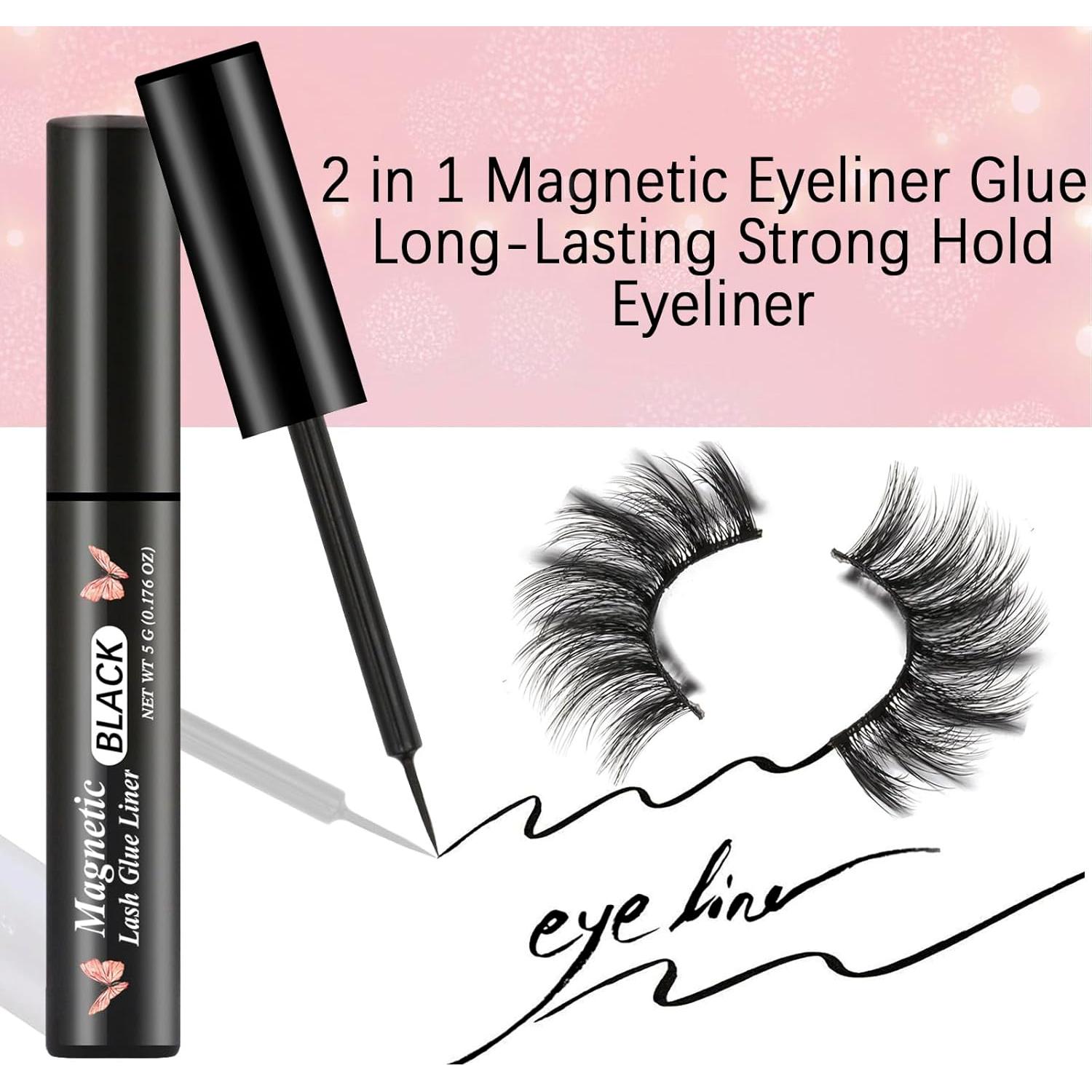 Delineador Magnético HSKIE 3 Tubos Negro - Sujeción Fuerte