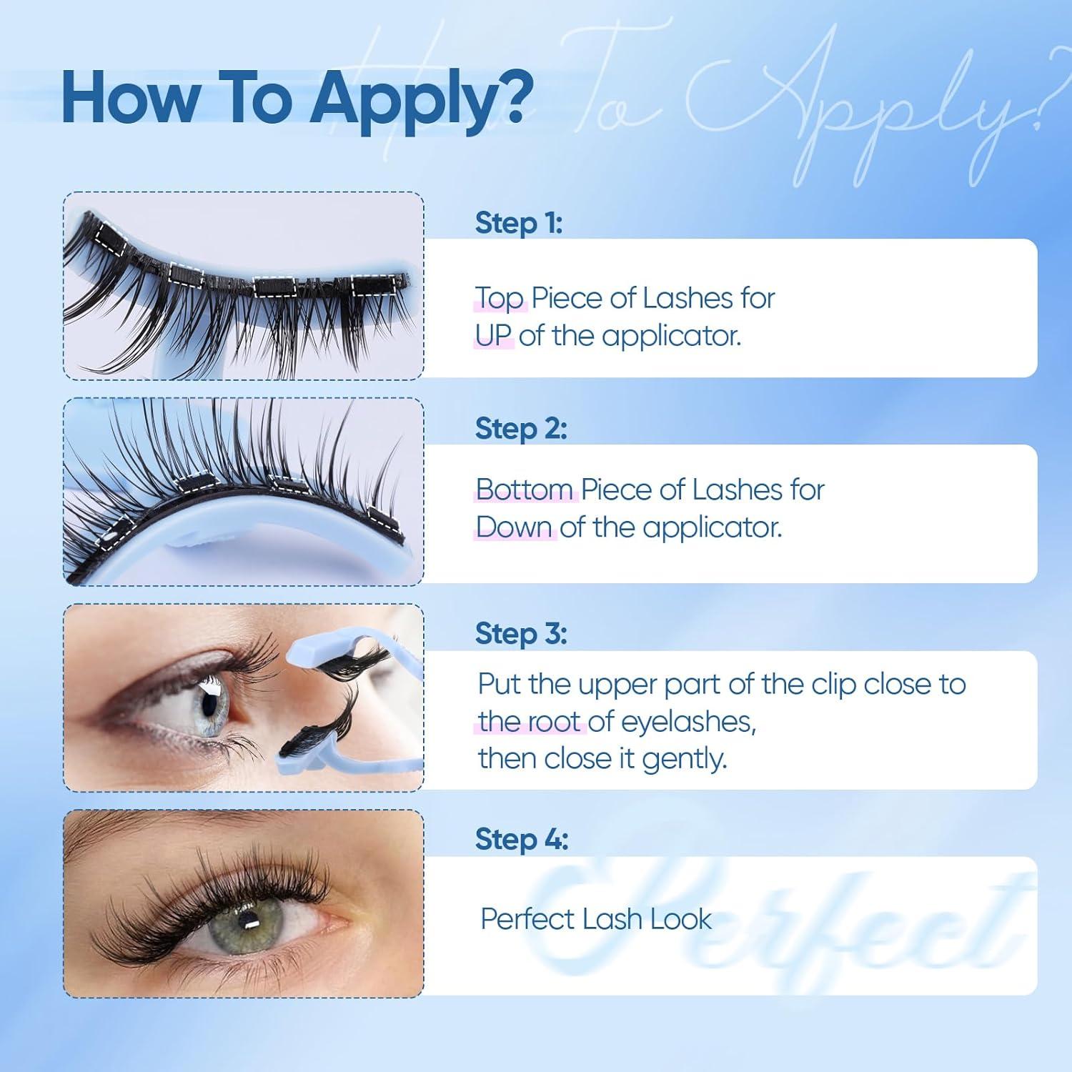 Pestañas Magnéticas Naturales Yawamica con Aplicador 14mm