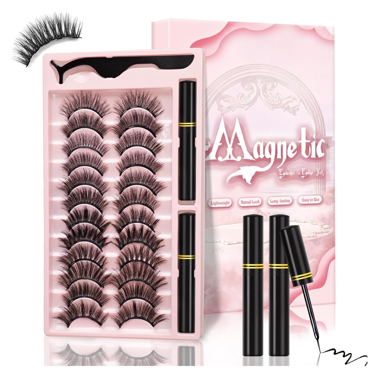 Kit de Pestañas Magnéticas Ymojia 12 Pares 3D Reutilizables