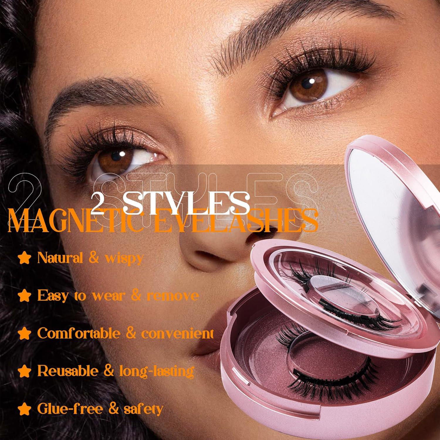 Pestañas Magnéticas GEMERRY Kit 2 Pares con Aplicador