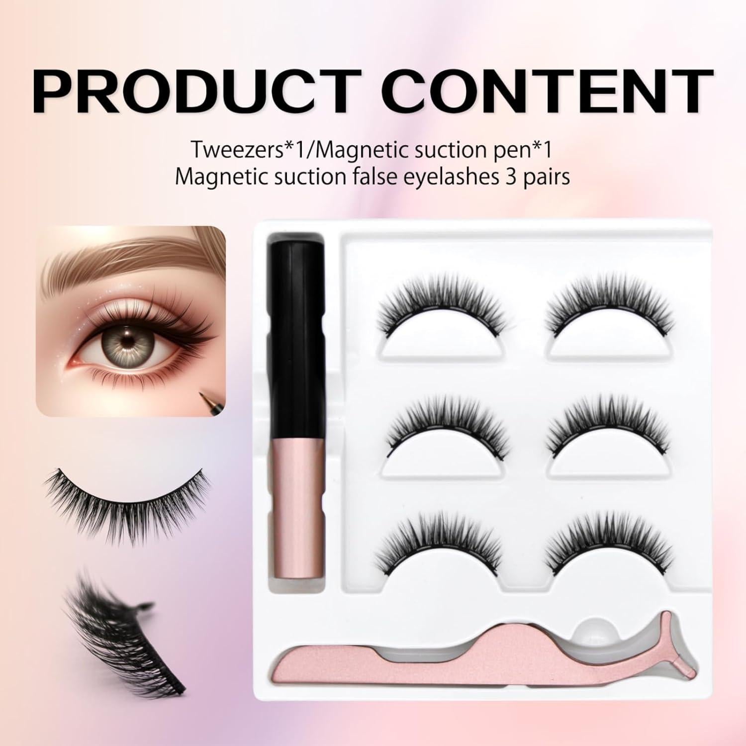 Pestañas Magnéticas Reutilizables LASHGLSO - Sin Pegamento