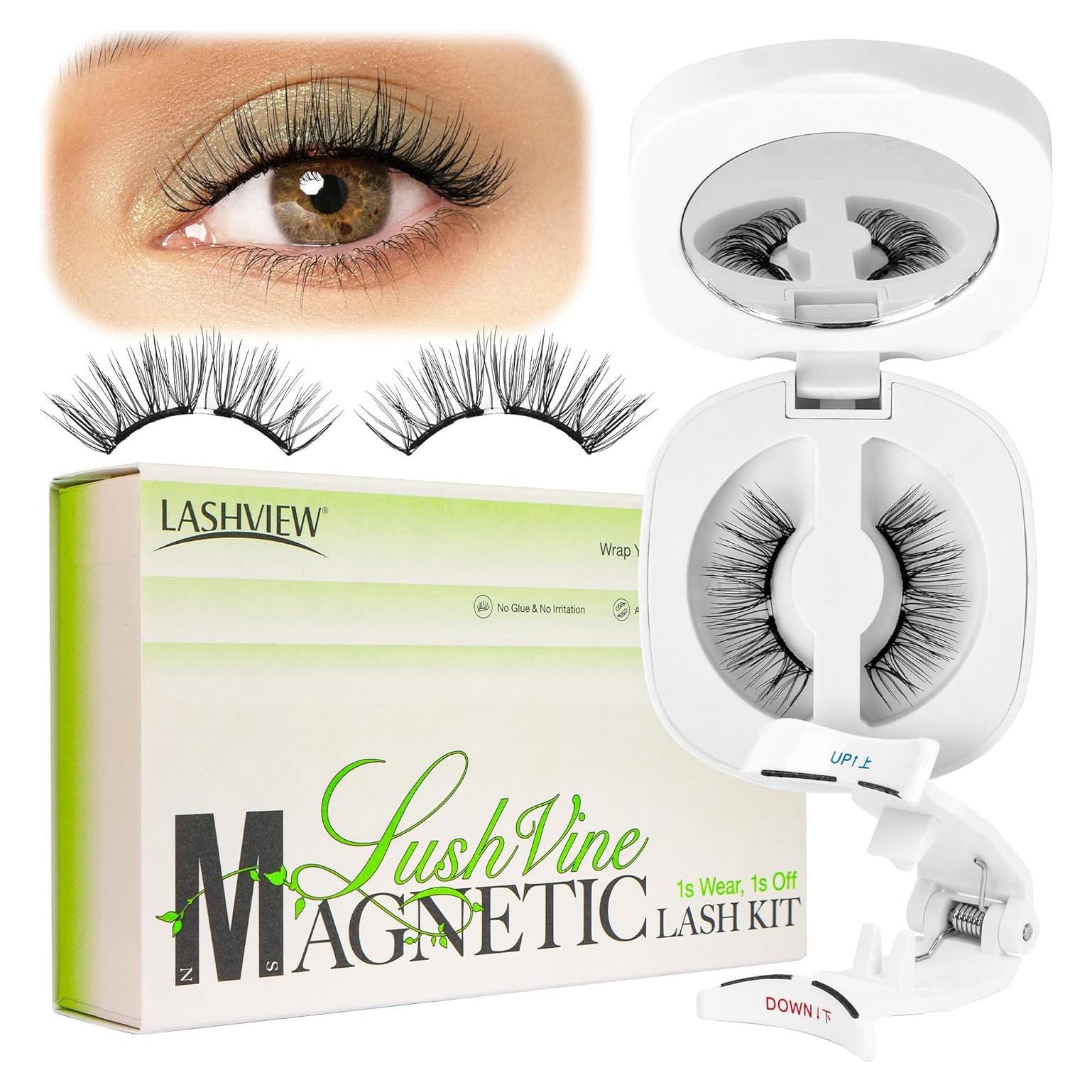 Pestañas Magnéticas LASHVIEW Suaves Reutilizables con Aplicador