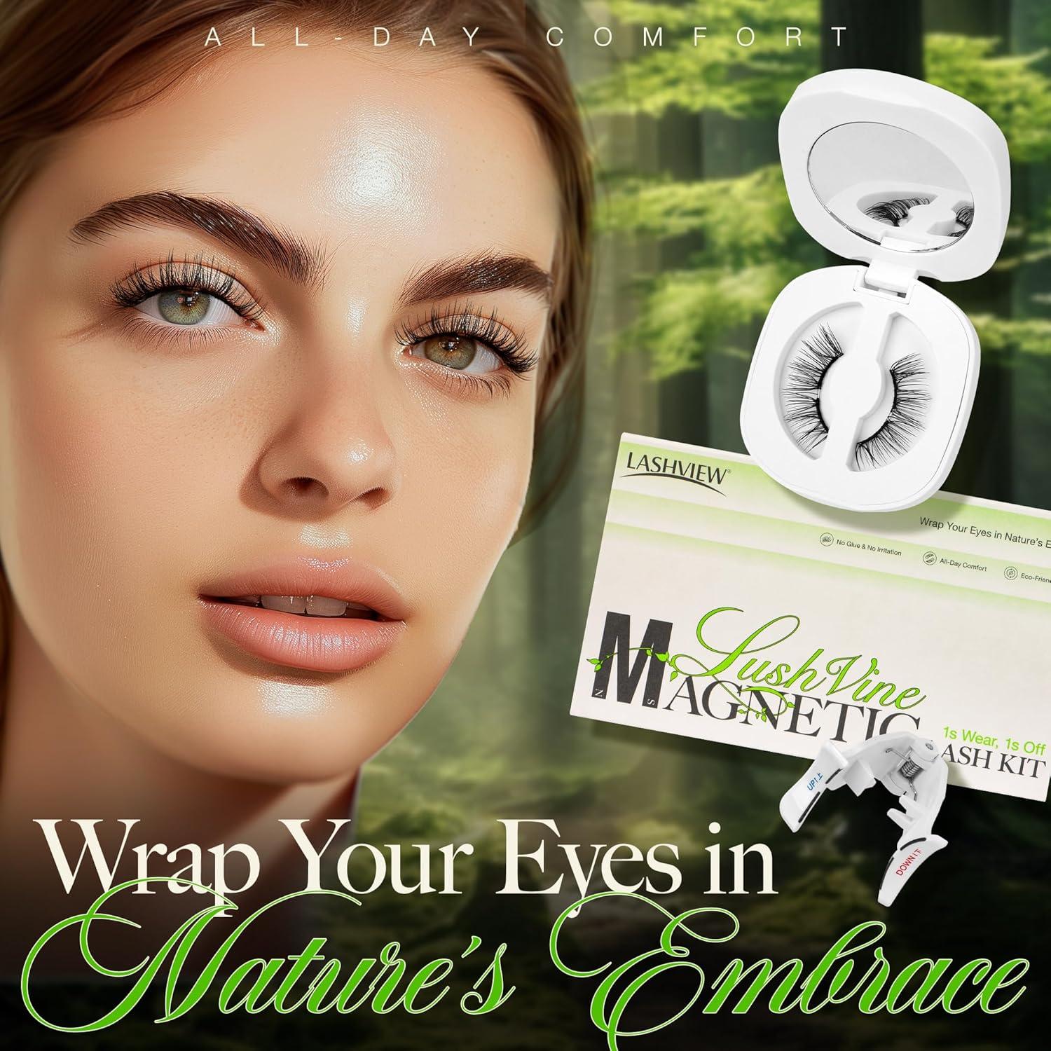 Pestañas Magnéticas LASHVIEW Suaves Reutilizables con Aplicador