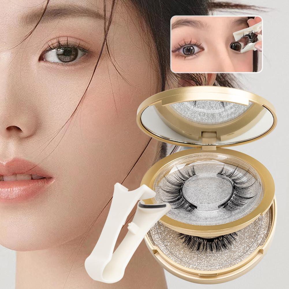 Pestañas Magnéticas Reutilizables HDJCCY - 2 Pares Naturales