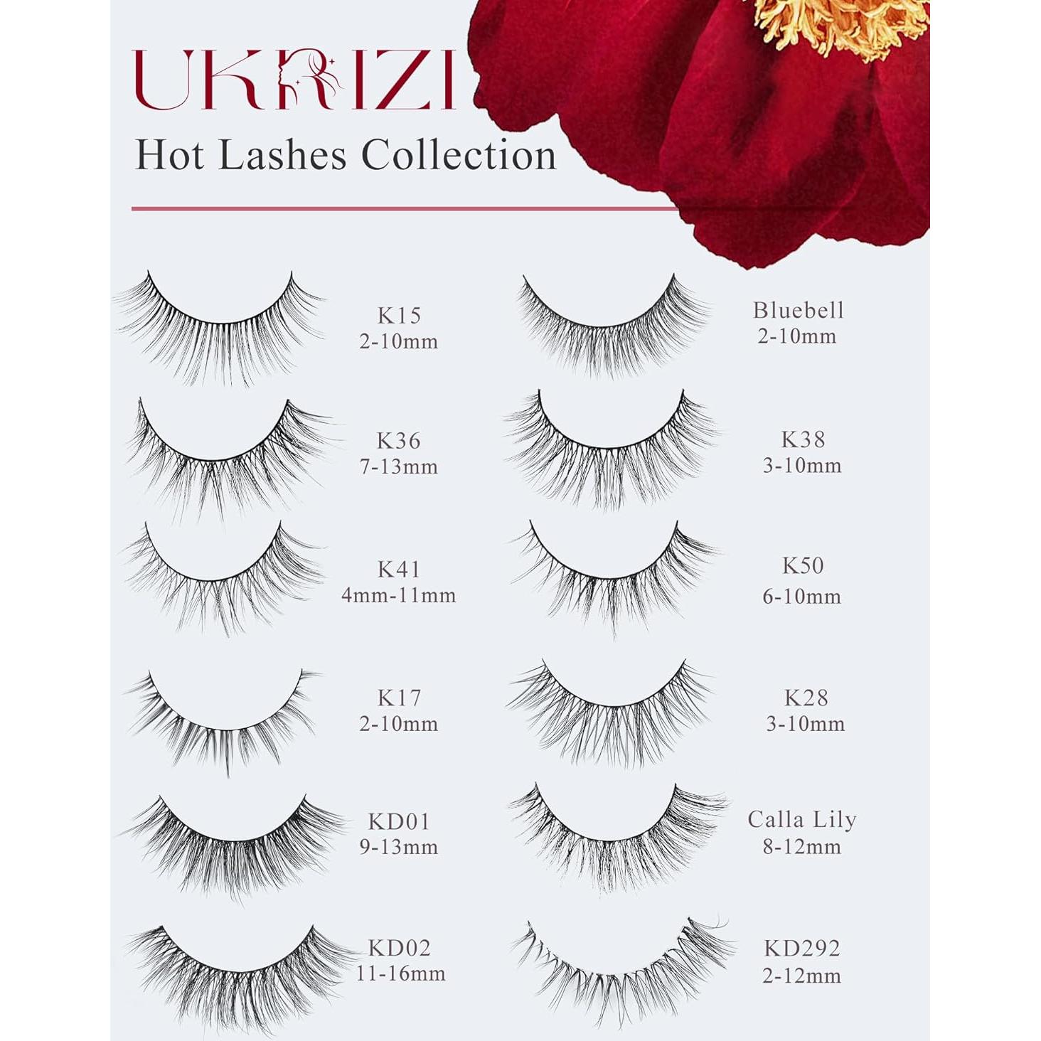 Pestañas Postizas Naturales Ukrizi K15 9mm Delicadas