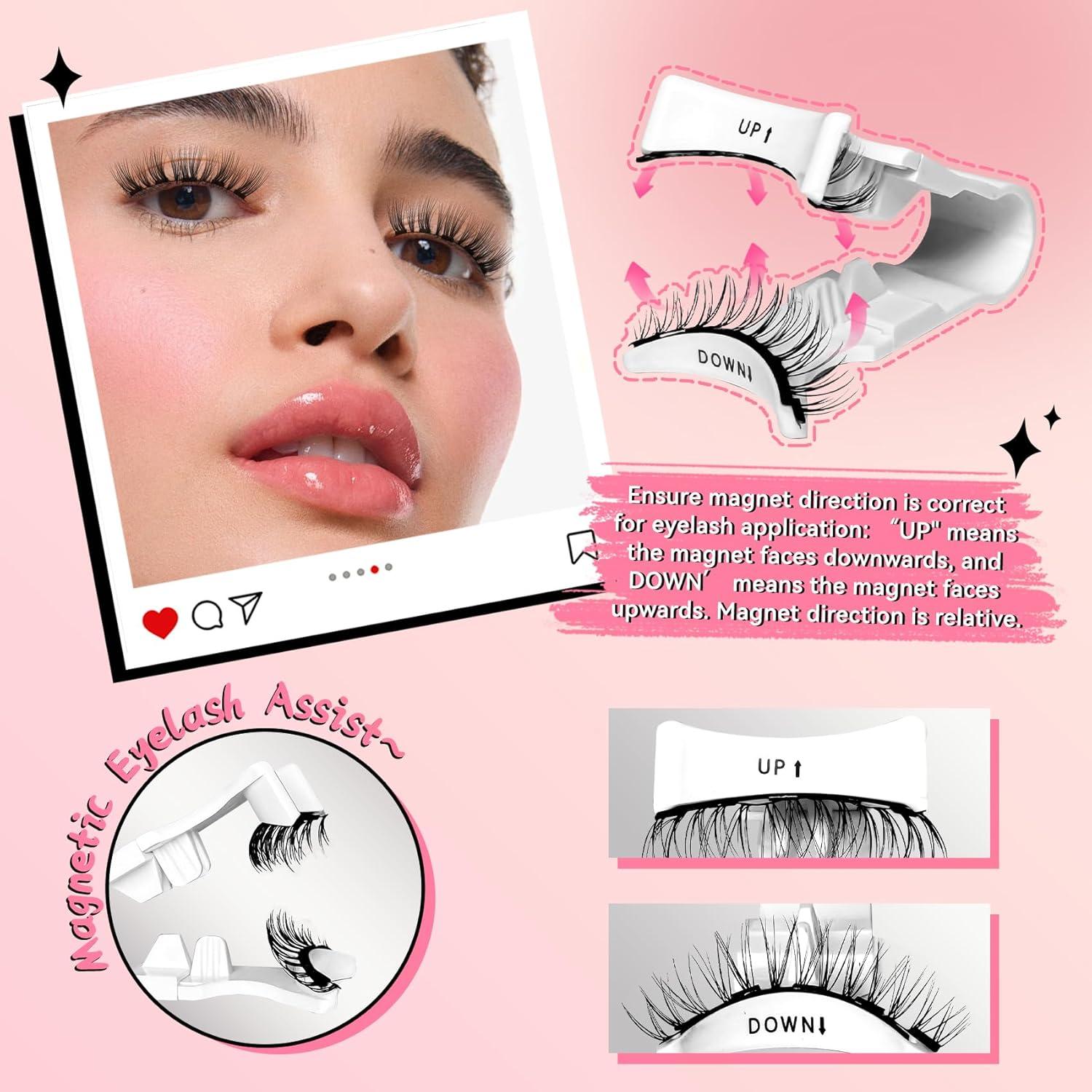 Pestañas Magnéticas Reutilizables DeraNnxy 5 Pares con Aplicador