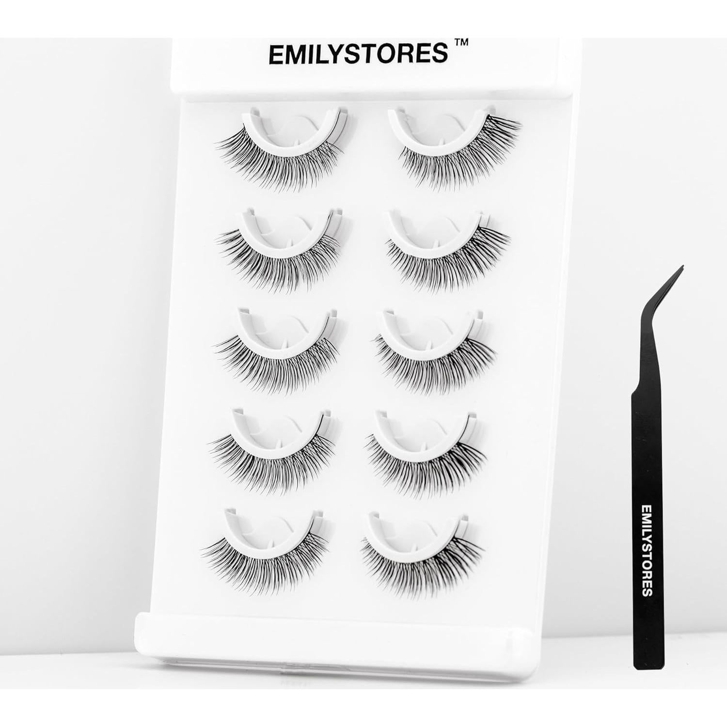 Pestañas Postizas Pre-Adhesivas EMILYSTORES DLP01 - 5 Pares