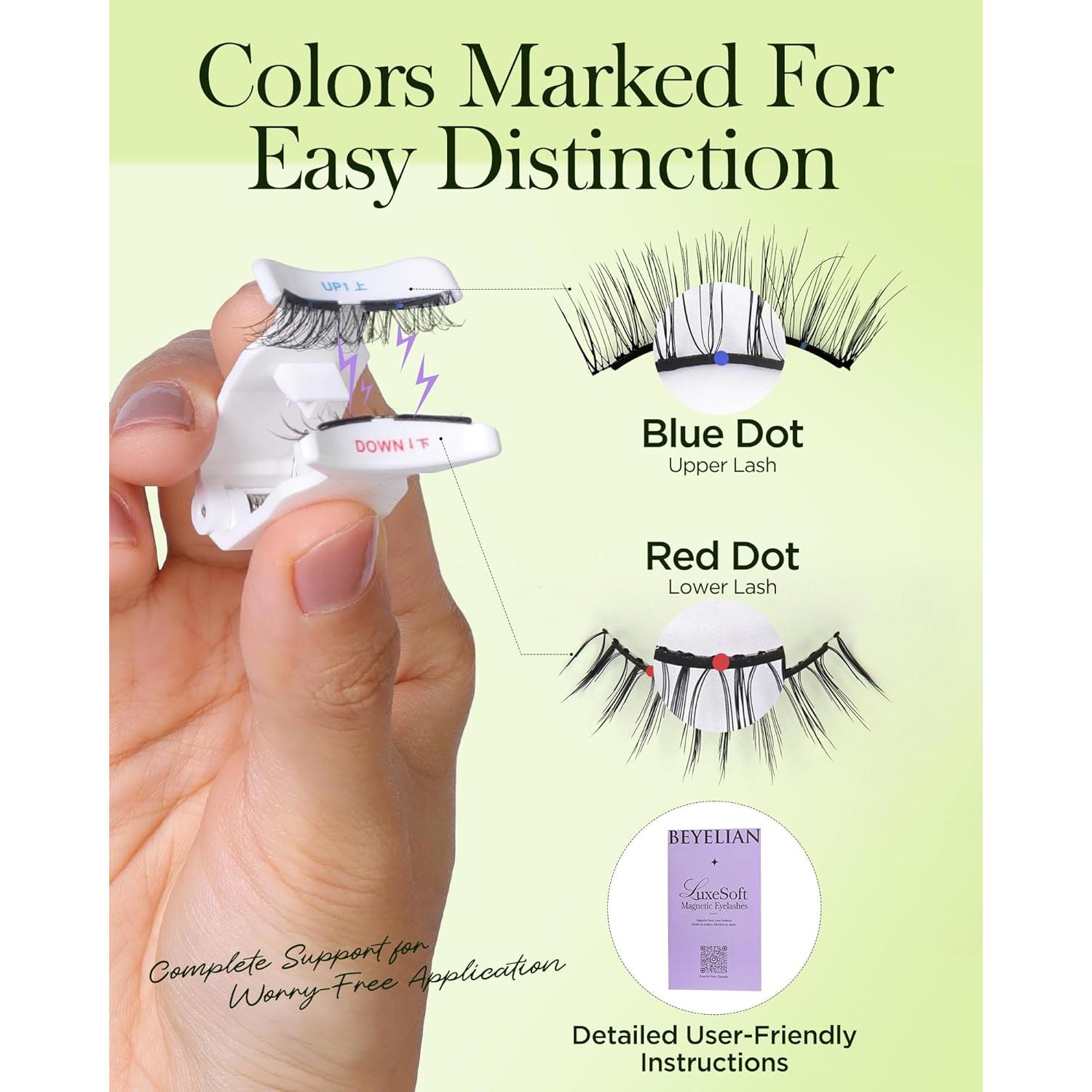 Pestañas Magnéticas Suaves BEYELIAN con Aplicador y Fijador