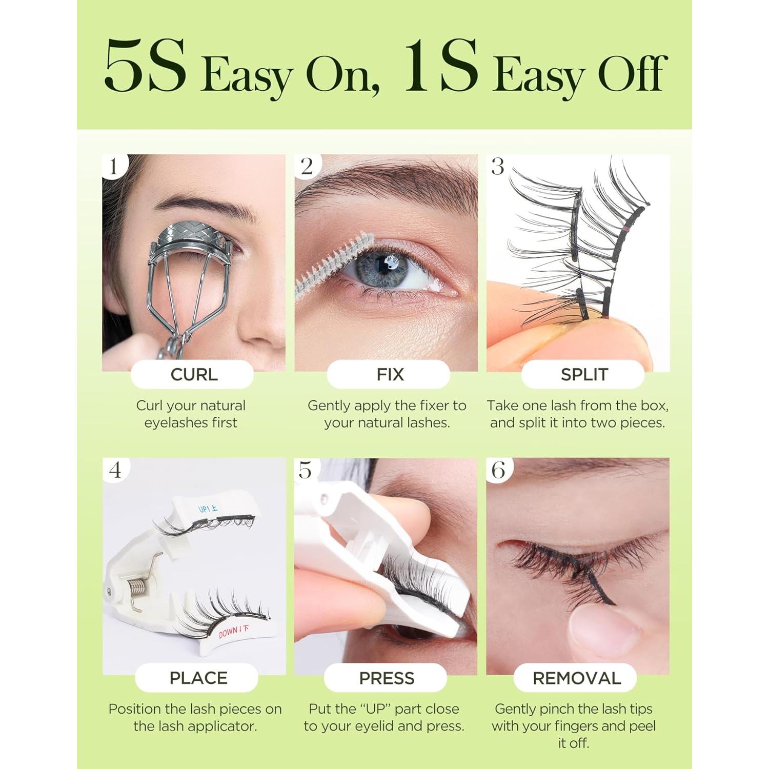 Pestañas Magnéticas Suaves BEYELIAN con Aplicador y Fijador