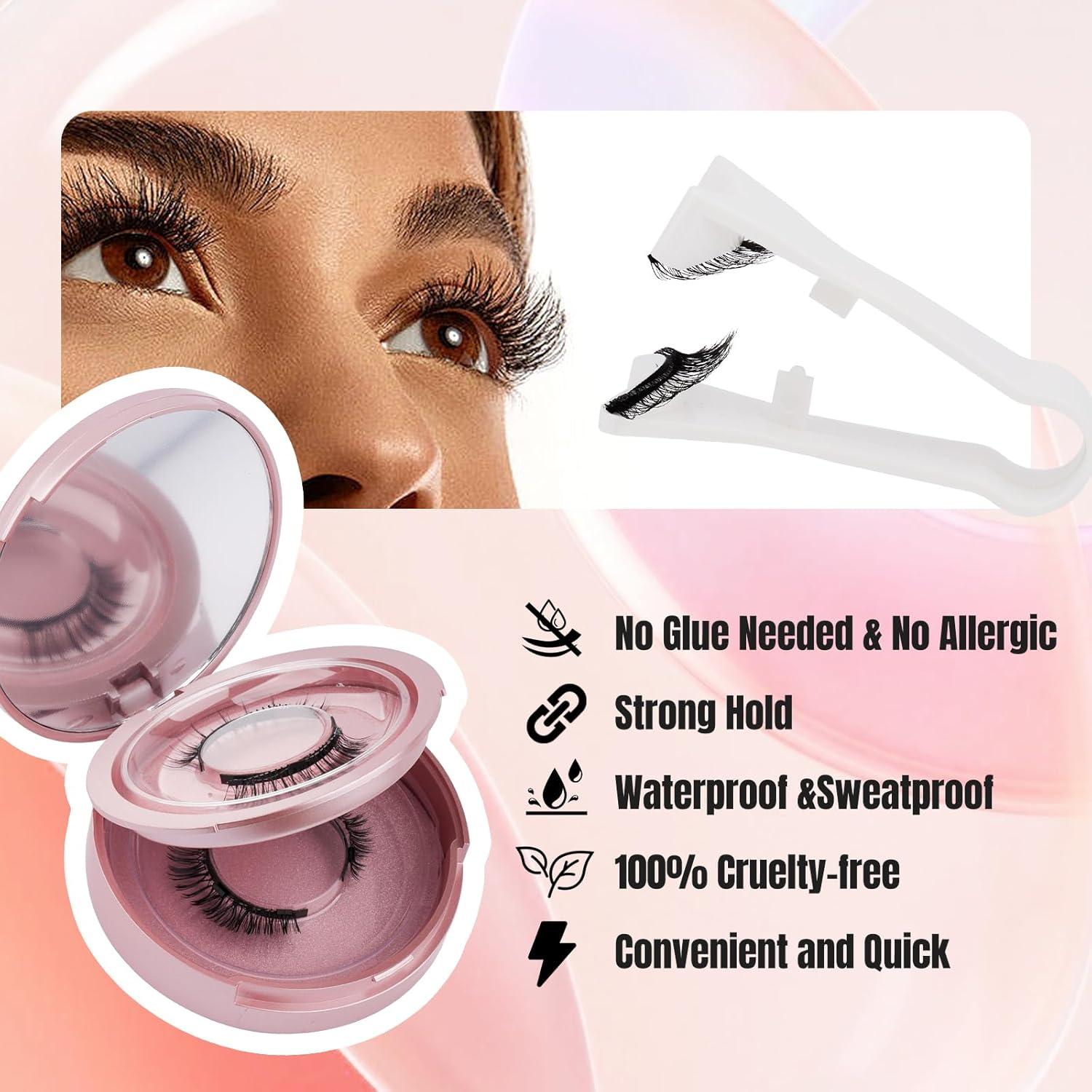 Pestañas Magnéticas FADVAN 2 Pares Reutilizables Naturales