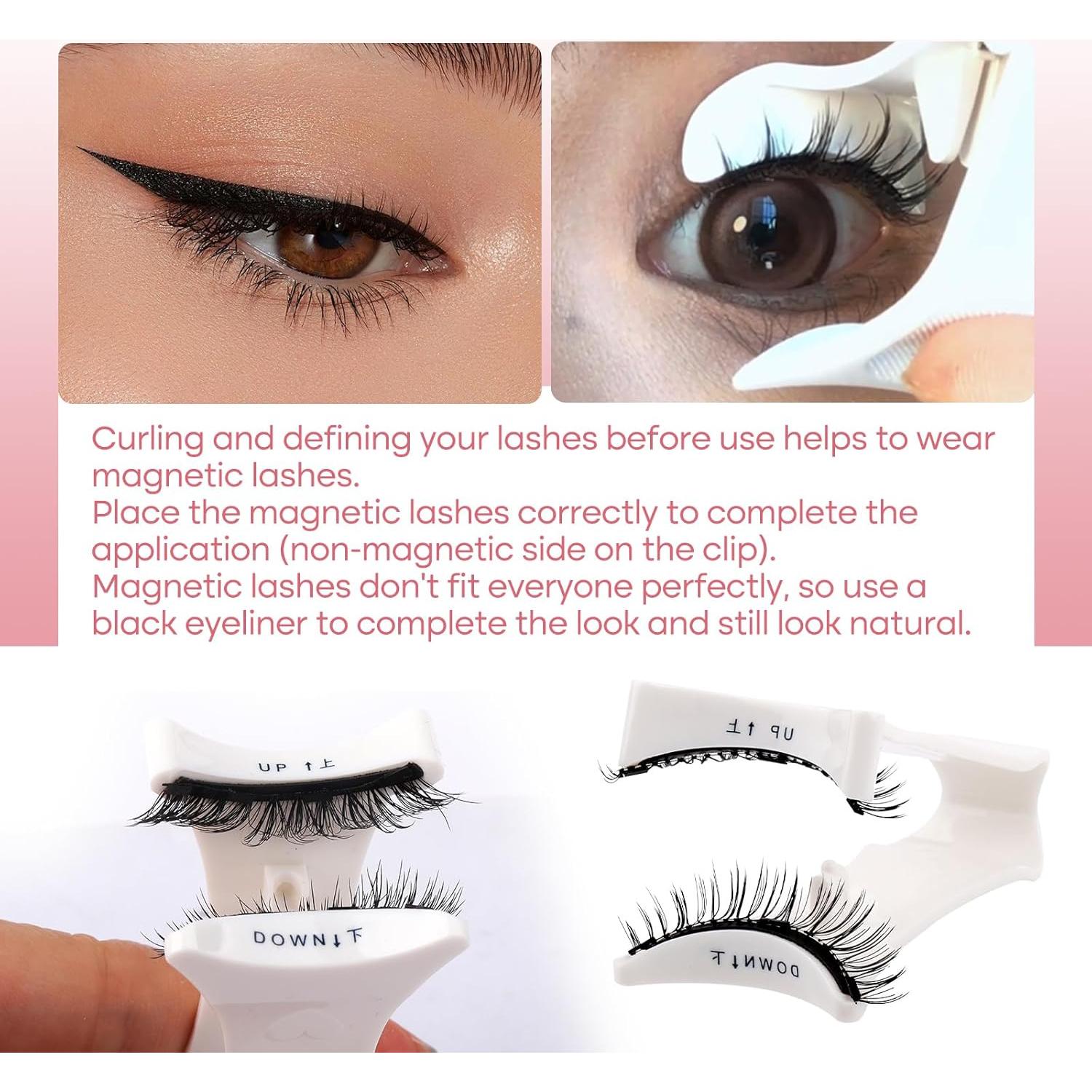 Pestañas Magnéticas FADVAN 2 Pares Reutilizables Naturales