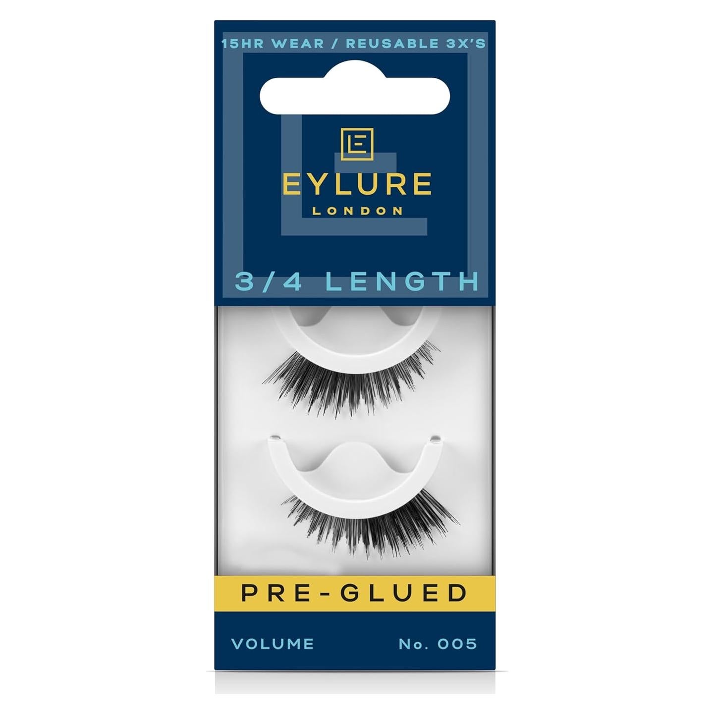 Pestañas Postizas Pre-pegadas Eylure No. 005 3/4 Longitud