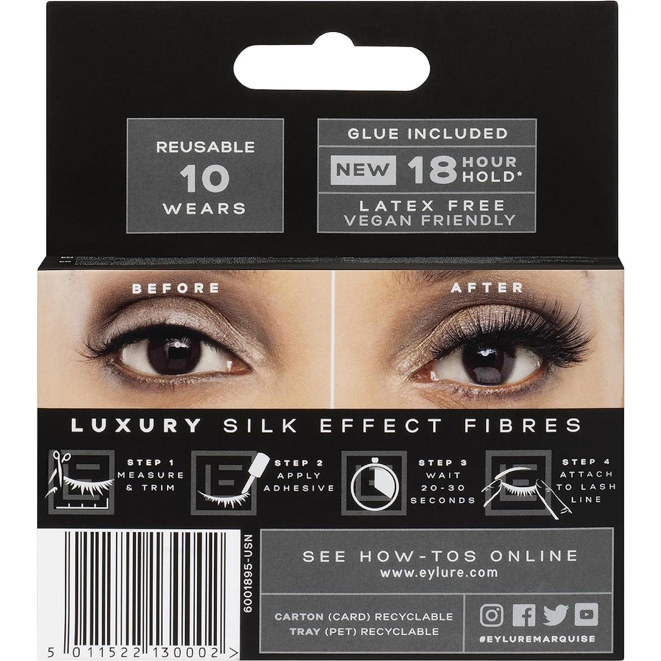 Pestañas Reutilizables Eylure Luxe Silk Marquise - 1 Par