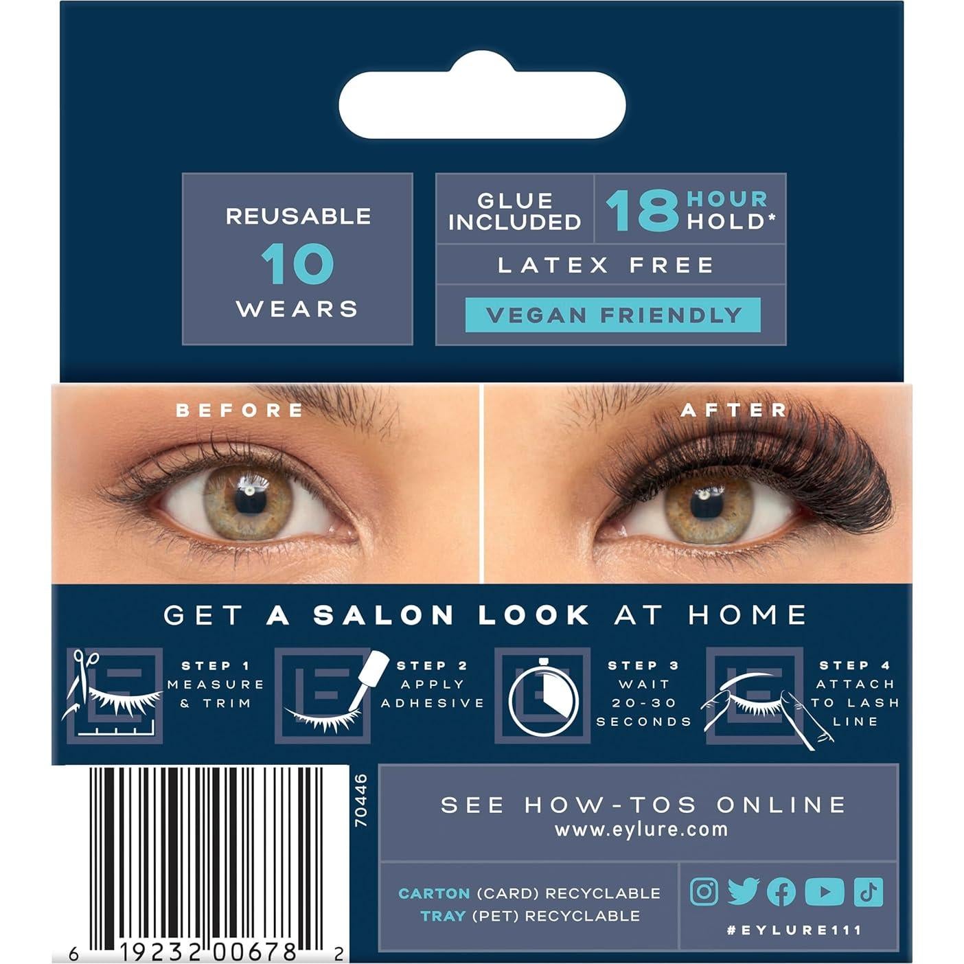 Pestañas Postizas Eylure No. 111, Rizo Extremo, 1 Par