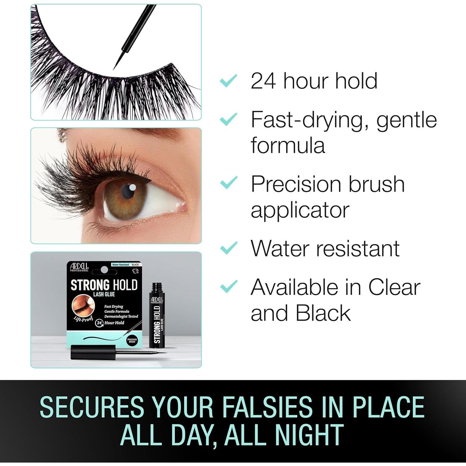 Pegamento para Pestañas Ardell Strong Hold Negro 5g - 24 Horas