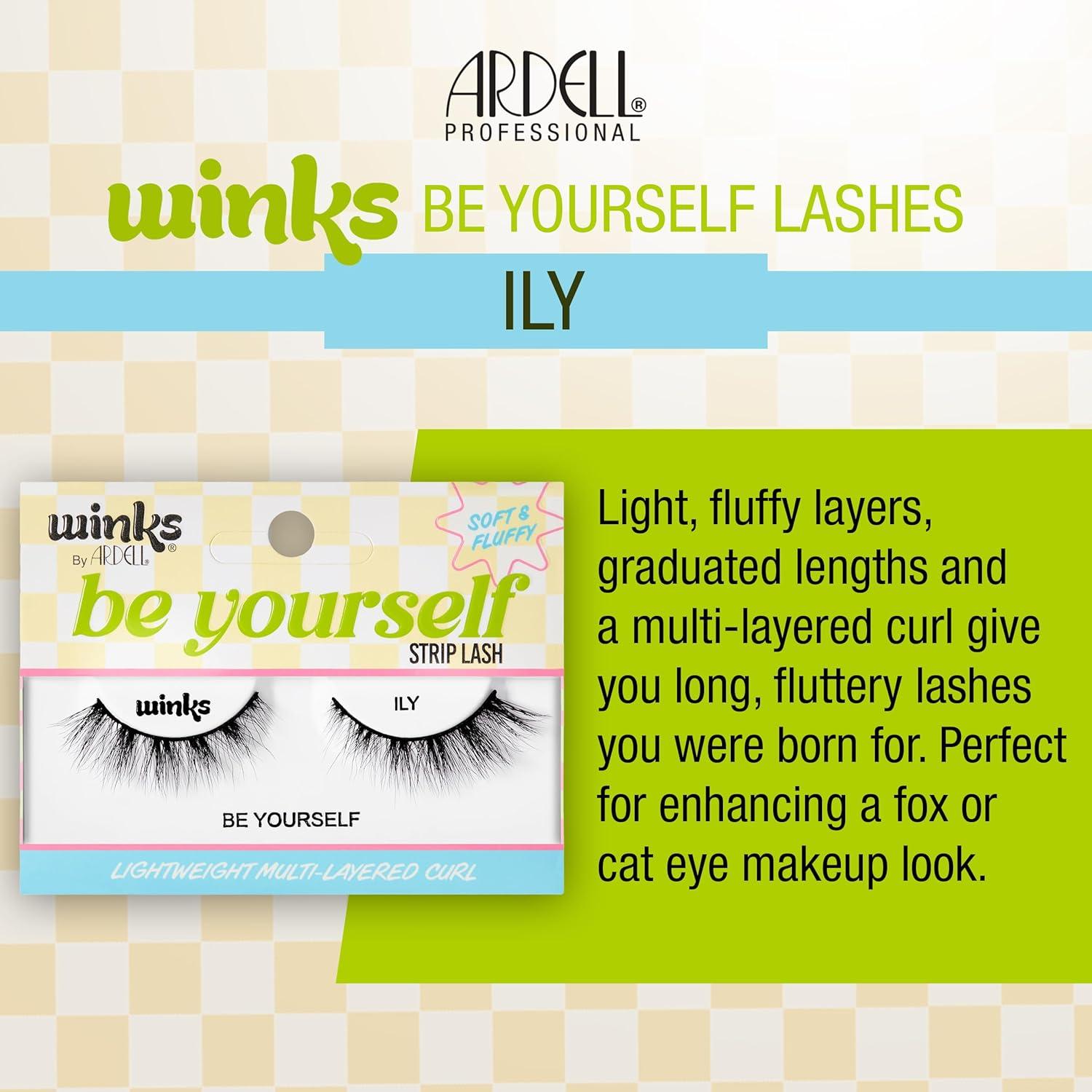 Pestañas Postizas Ardell Winks ILY - 1 Par, Naturales y Ligeras