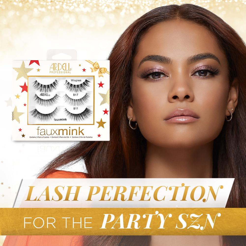Conjunto de Pestañas Postizas Ardell Faux Mink - 3 Pares