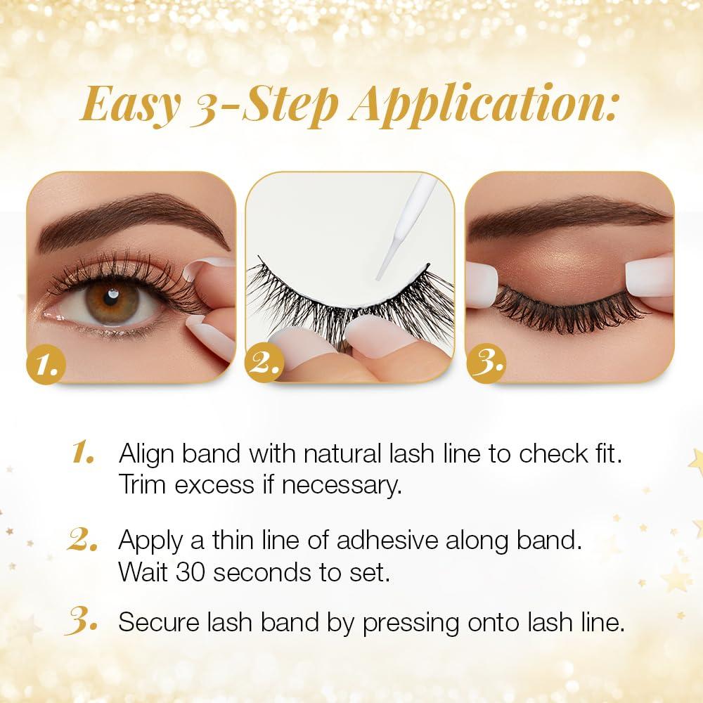 Conjunto de Pestañas Postizas Ardell Faux Mink - 3 Pares