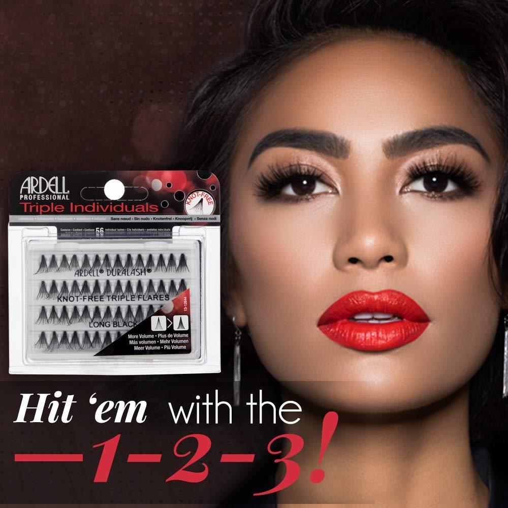 Pestañas Falsas Ardell Triple Individuales Sin Nudos Negras