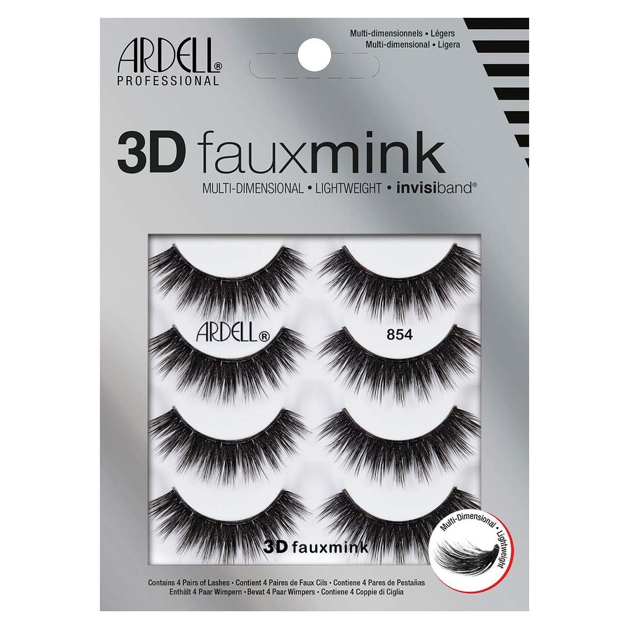 Pestañas Postizas Ardell 3D Visión Sintético 854 - 4 Pares