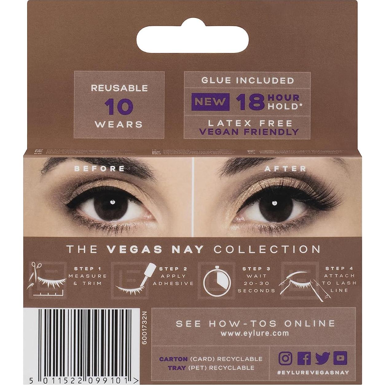 Pestañas Postizas Eylure Vegas Nay Belleza Bronce, Reutilizables