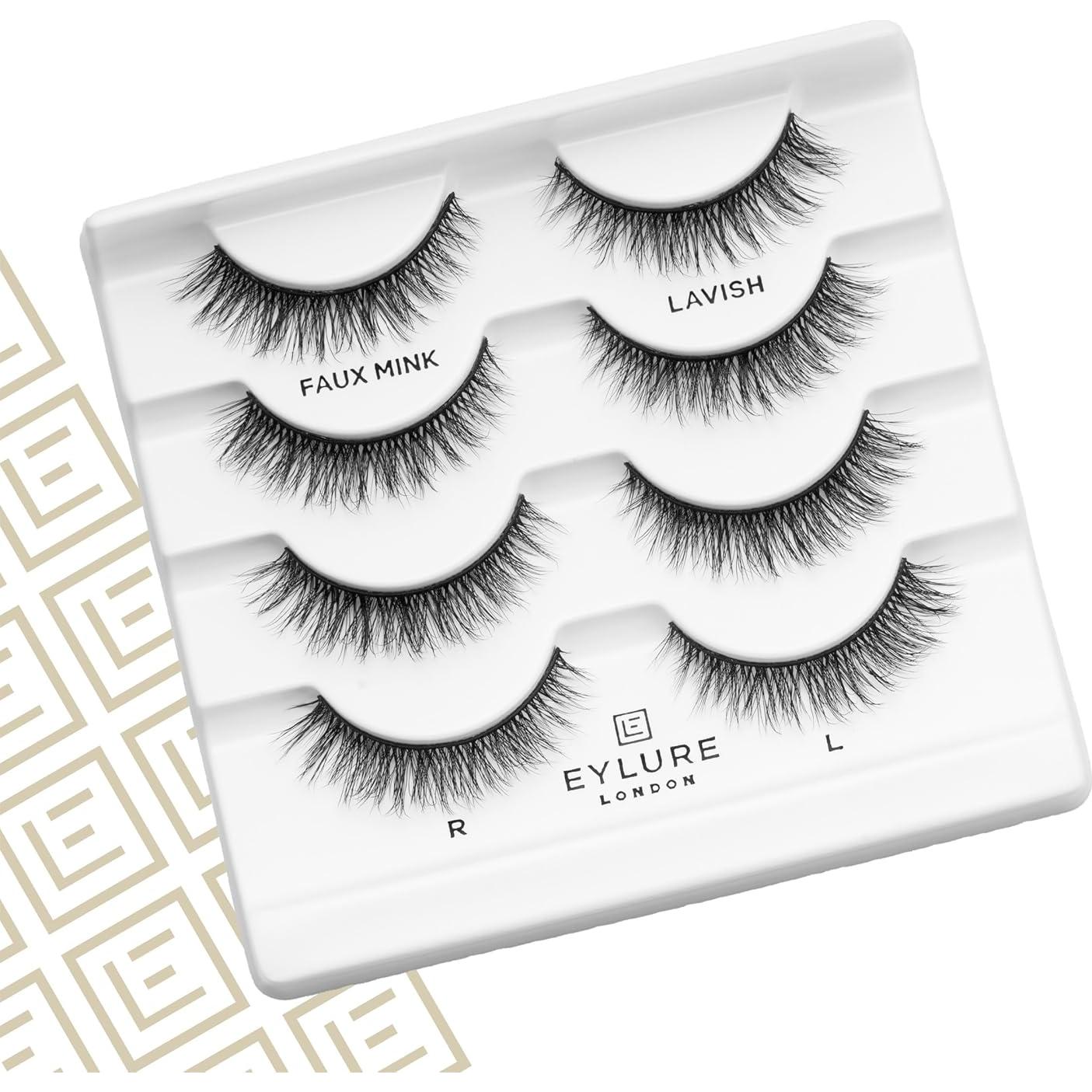 Pestañas Postizas Eylure Luxe Natural Lavish - 4 Pares + Pegamento